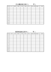 灭火器巡检记录卡