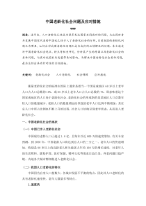 中国老龄化社会问题及应对措施