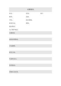 高校教师应聘简历模板