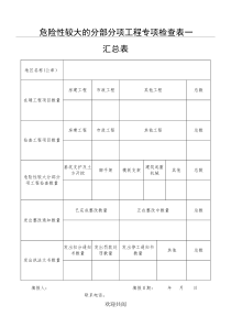 危大专项检查表格范本