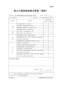 危大工程巡视检查记录表-(塔吊)