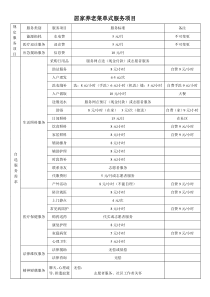 居家养老菜单式服务项目-表格