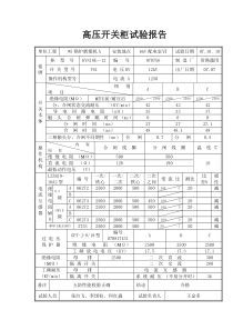 高压开关柜试验报告(完)