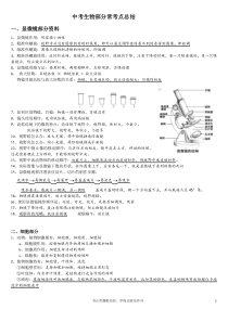 2020年浙教版中考科学--中考生物常考点总结归纳