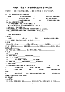 多聚酶链式反应扩增DNA片段学案(完美修改)