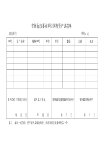 省级行政事业单位国有资产调拨单