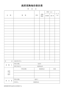 政府采购询价报价表