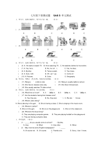 仁爱版英语七年级下册测试题U5单元测试