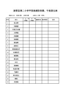 学生晨检j午检登记表