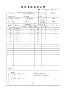 电阻测试记录