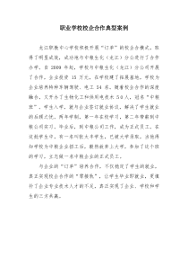 职业学校校企合作典型案例