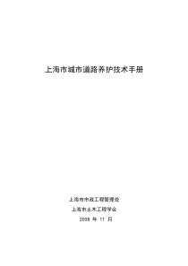 上海城市道路养护技术手册