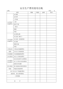 安全生产费用使用台账