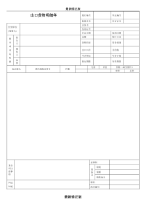 出口货物明细单格式A最新修正版