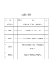 应急救援小组名单