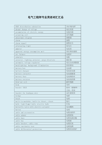 电气工程专业英语词汇汇总(综合版)