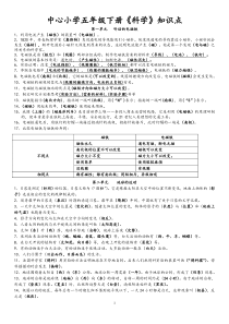 湘教版小学科学五年级下册知识点