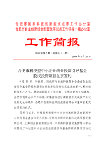 合肥市国家科技创新型试点市工作办公室合肥市自主创新综合配套改革试点