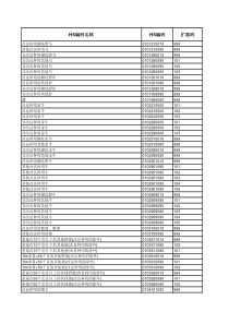 HS编码10位转换13位对照表