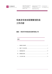 世联-华昊深圳龙华项目前期策划阶段工作内容-19页