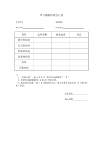 学生健康档案登记表