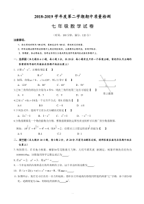 盐城市盐都区2018-2019学年七年级下册数学期中考试试题-附详细答案