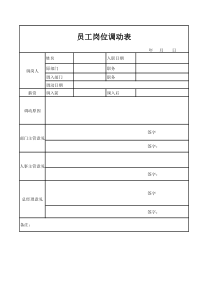 岗位调动单