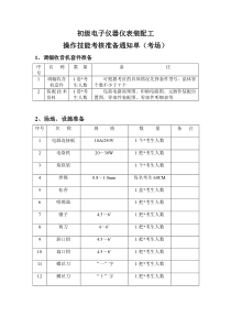 初级电子仪器仪表装配工操作技能考核试卷