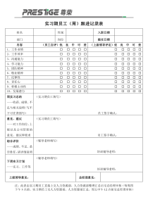 实习期员工(周)跟进记录表