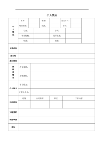 大学生个人简历空白表格下载