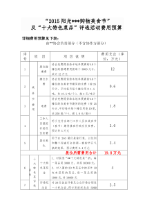 2015美食节费用预算