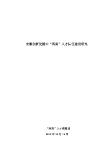 安徽创新发展中两高人才队伍建设