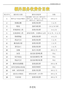 收费标准与入住须知