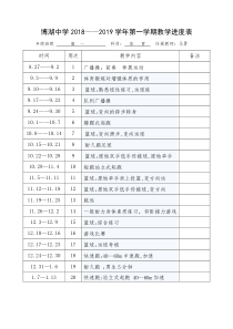 高一体育-教学进度表