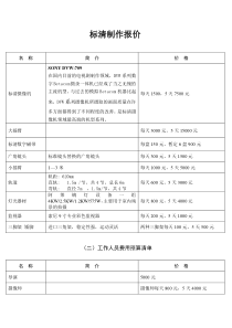 影视制作报价单22