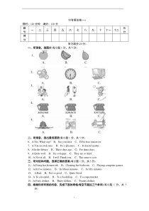 人教版九年级英语中考试卷及答案