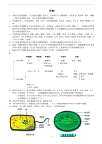 人教版高一必修一生物知识点整合