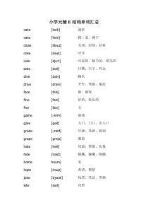 小学元辅E单词汇总