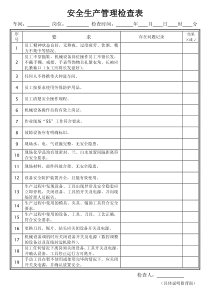 家具厂安全生产管理检查表