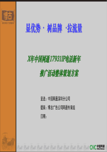 中国网通17931IP电话新年推广活动整体策划方案