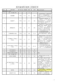 酒店装修预算表