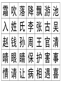 2017人教版语文一年级下册识字表卡(可直接打印)资料