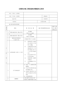 压缩机安装工程检验批质量验收记录表