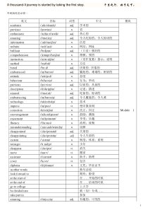 外研版高中英语必修一到选修八单词汇总表(带音标)