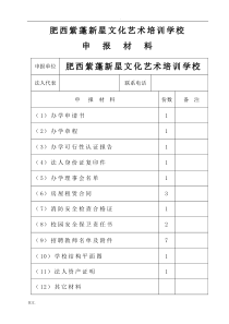 文化艺术培训学校申办汇报材料