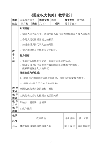 《国家权力机关》教学设计