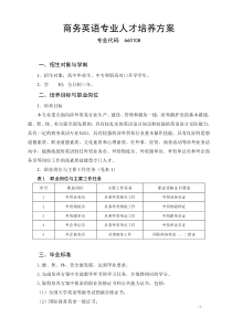 74商务英语专业人才培养方案