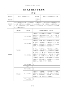 项目支出绩效目标申报表