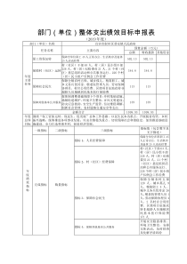 部门单位整体支出绩效目标申报表