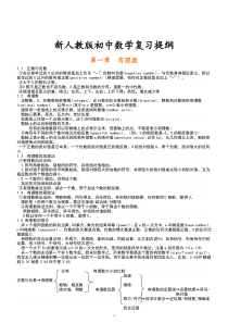 人教版初中数学总复习提纲